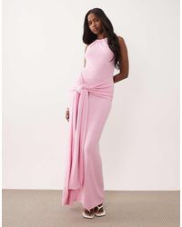 South Beach - Halterneck Maxi Dress With Wrap Waist - Lyst