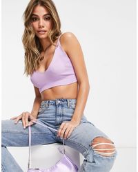 I Saw It First Knitted Bralet - Purple