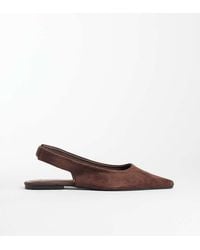 SEQWL Wide Fit - Scar Faux Suede Sling Back Pointed Ballet Flats - Lyst