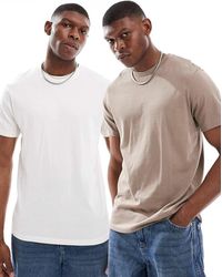 ASOS - Set Van 2 Basic T-Shirts Met Ronde Hals - Lyst