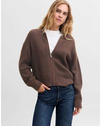 JJXX - Maeve Ribbed Wide Fit Crew Neck Knitted Cardigan - Lyst