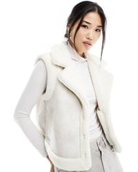 Hollister - Faux Shearling Gilet With Sherpa Lining And Pockets - Lyst