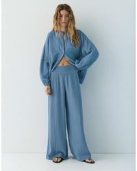 Pull&Bear - – hose aus fließendem chiffon - Lyst