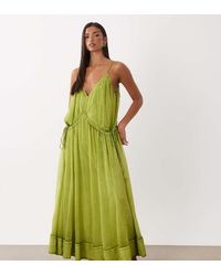 ASOS - Smock Cami Maxi Dress With Tie Side Detail - Lyst