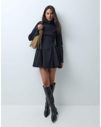 ASOS - Funnel Neck Tailored Godet Mini Dress - Lyst