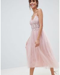 asos design premium occasion lace midi dress