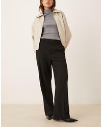 Mango - Pantaloni Sartoriali Dritti Neri Con Piega Sul Davanti - Lyst