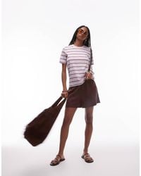 TOPSHOP - Shorts Van Linnenmix Met Hoge Taille En Trekkoord - Lyst