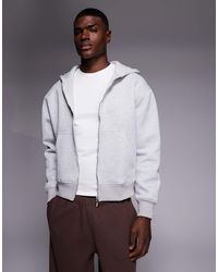 ASOS - Heavyweight Relaxed Boxy Zip Through Hoodie - Lyst