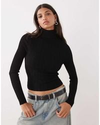 Collusion - Soft Knitted Ribbed Roll Neck Jumper - Lyst