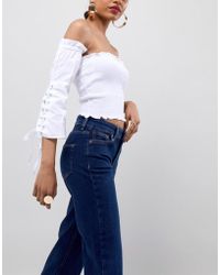 ASOS Mangas acampanadas con detalle de lazo estilo corsé - Blanco