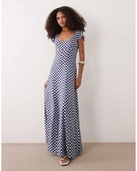 ASOS - Scoop Neck Short Sleeve Maxi Dress With Godets - Lyst