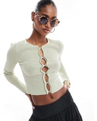 Brave Soul - Ribgebreid Vest Met Knoopsluiting - Lyst