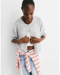 Pull&Bear - Gebreid Vest Met Korte Mouwen - Lyst