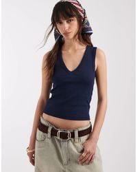 ASOS - Ribbed V Neck Vest - Lyst
