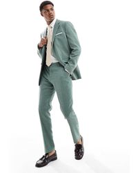 SELECTED - – schmal geschnittene anzughose aus leinenmix - Lyst