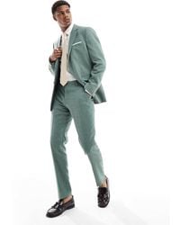 SELECTED - Linen Mix Slim Fit Suit Trousers - Lyst