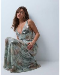 ASOS - Deep Plunge Fishtail Maxi Dress - Lyst