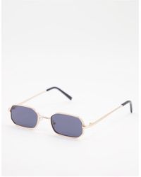 New Look Small Metal Rectangle Sunglasses - Metallic