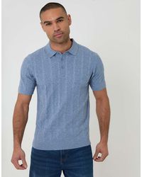 Threadbare - Cable Stripe Knitted Button Polo - Lyst