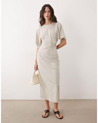 Mango - T-Shirt Dress With Twist Detail - Lyst