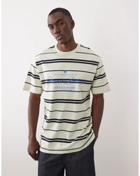 Only & Sons - T-shirt décontracté à rayures - vert et bleu marine - Lyst