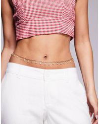 ASOS - Belly Chain With Shell And Faux Pearl Detail - Lyst
