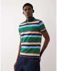 Polo Ralph Lauren - Icon Logo Pique Striped Polo Shirt - Lyst