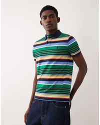 Polo Ralph Lauren - Icon Logo Pique Striped Polo Shirt - Lyst