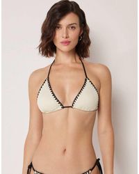 Calzedonia - Triangle Bikini Top Bicolor Embroidery - Lyst