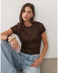 New Look - Lace Baby Tee - Lyst