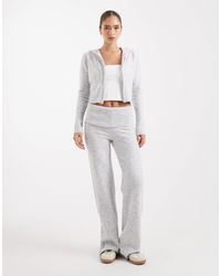Pieces - Foldover Waist Knitted Trousers Co-Ord - Lyst