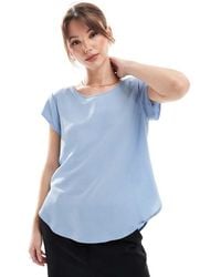ONLY - Blusa Azul Empolvado Con Cremallera En La Espalda De - Lyst