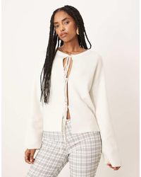 Gina Tricot - Lichtgewicht Gebreid Vest Met Striksluiting - Lyst