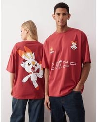 ASOS - Unisex Oversized T-shirt With Pokemon Scorebunny Prints - Lyst