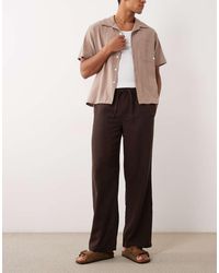 New Look - Co-Ord Wide Leg Linen Look Trousers - Lyst