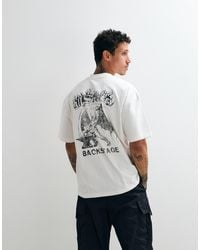 AllSaints - Repeat Short Sleeve Graphic Logo T-shirt With Back Print - Lyst