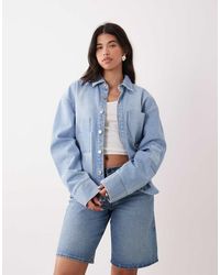 ASOS - Oversized Patchwork Denim Shacket - Lyst