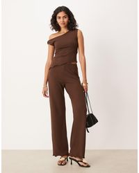 ASOS - Co-ord Knit-look Straight Leg Trousers - Lyst