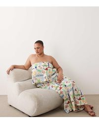 ASOS - Asos Design Curve Bandeau Double Layer Jumpsuit - Lyst