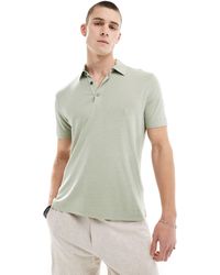 Abercrombie & Fitch - Open Collar Linen Polo - Lyst