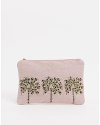 Accessorize Satin Mother Of The Bride Beaded Clutch Bag In Gold Metallic Lyst