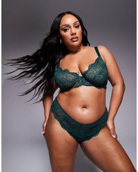 ASOS - Asos Design Curve Sienna Lace High Waist Brazilian Brief - Lyst
