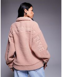 ASOS - Weekend Collective Borg Zip Through Fleece With Burnout Graphic - Lyst