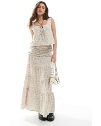 Daisy Street - Boho Mid Rise Tiered Ruffle Maxi Skirt - Lyst