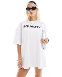 Noisy May - Oversize T-shirt Dress With Slogan - Lyst