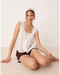 ASOS - Cotton Baby Doll Lace Trim Cami Top - Lyst
