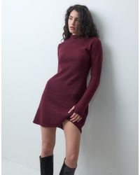 Pieces - Long Sleeve Knitted Mini Dress - Lyst