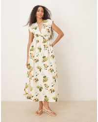Abercrombie & Fitch - Vestito Lungo Senza Maniche Con Stampa Di Frutta E Scollo A V - Lyst