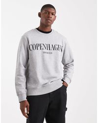 Jack & Jones - Sweatshirt With Copenhagen Front Graphic - Lyst